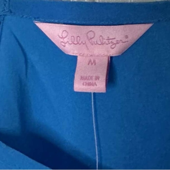 Lilly Pulitzer-Dusk silk tank top-Ariel Blue-Size Medium-NWT - Picture 3 of 13